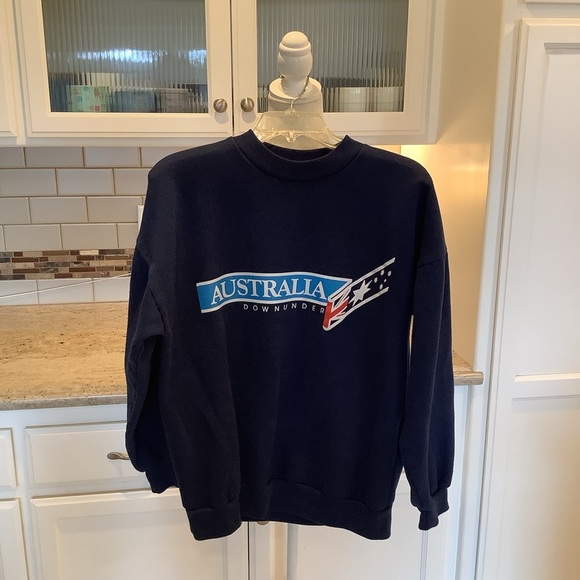 Australia Downunder Navy Crewneck Sweatshirt Vintage Medium - Picture 1 of 6